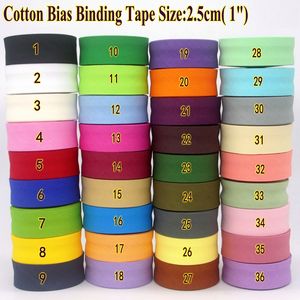 Binding Tape Bias - 25mm Cotton Folded Bias Tape Ironed