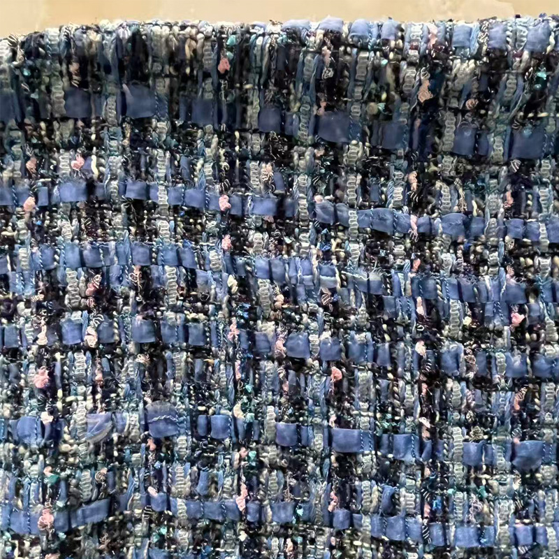 Blue Yarn-dyed Heavy Industry  - Sewing Tweed Fabric 评论和价格