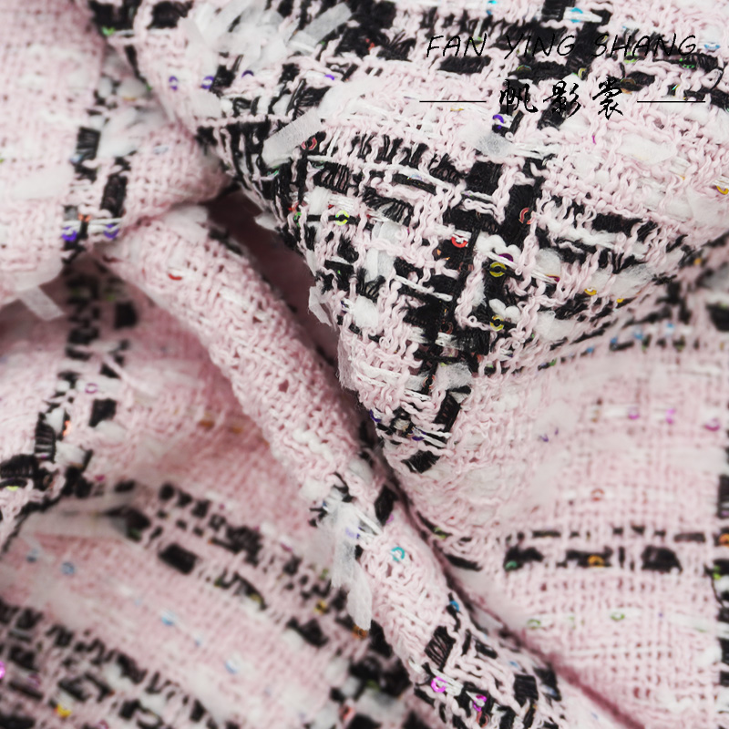 Pink Classical Big Plaid Color - Sewing Tweed Fabric 评论和价格