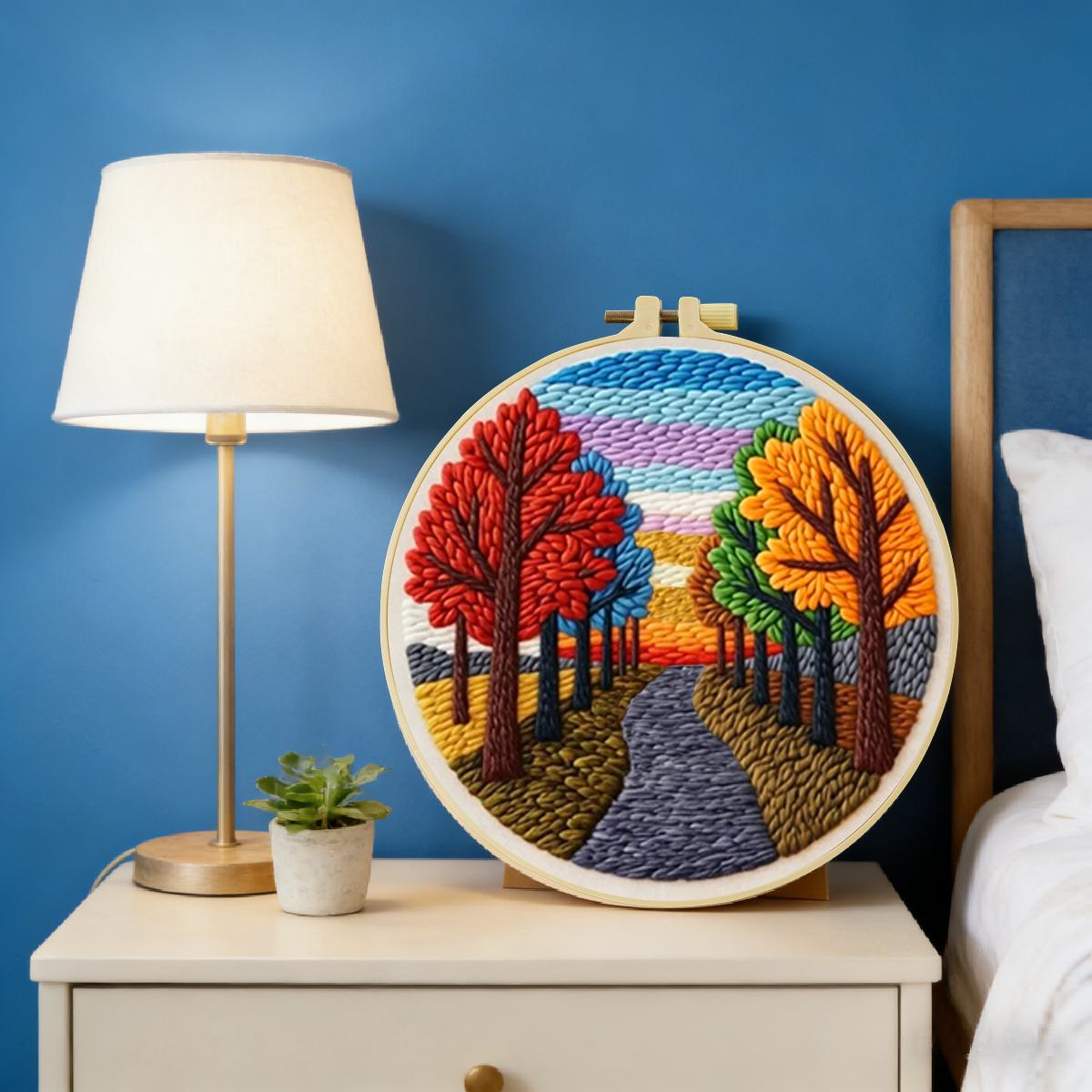 20X20CM/7.87inch Scenery Punch - Is Sewing Textile Art 评论和价格