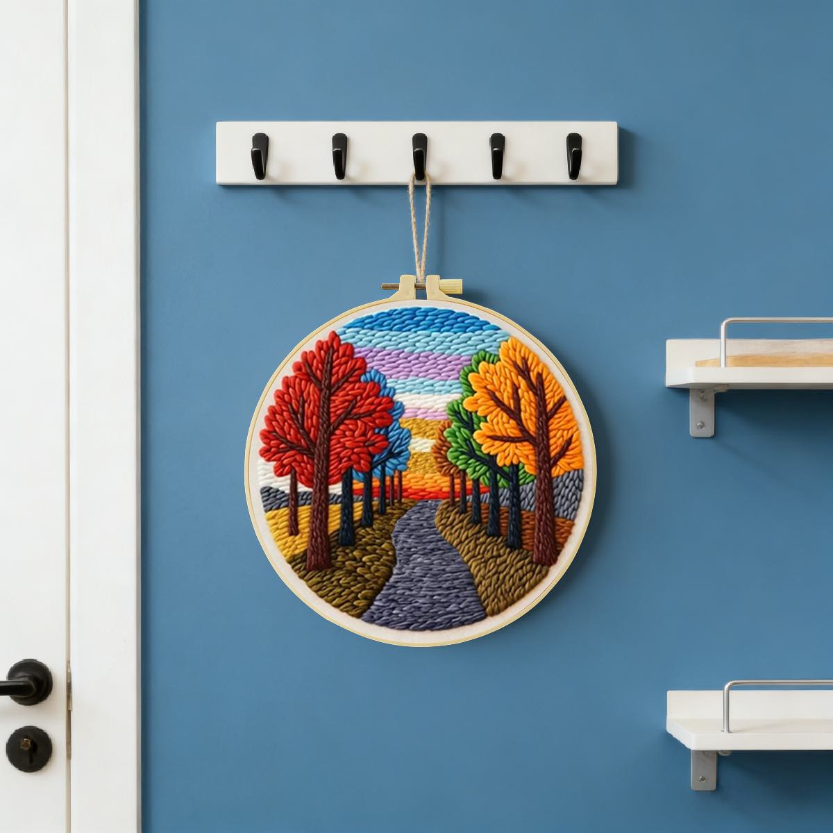 20X20CM/7.87inch Scenery Punch - Is Sewing Textile Art 评论和价格