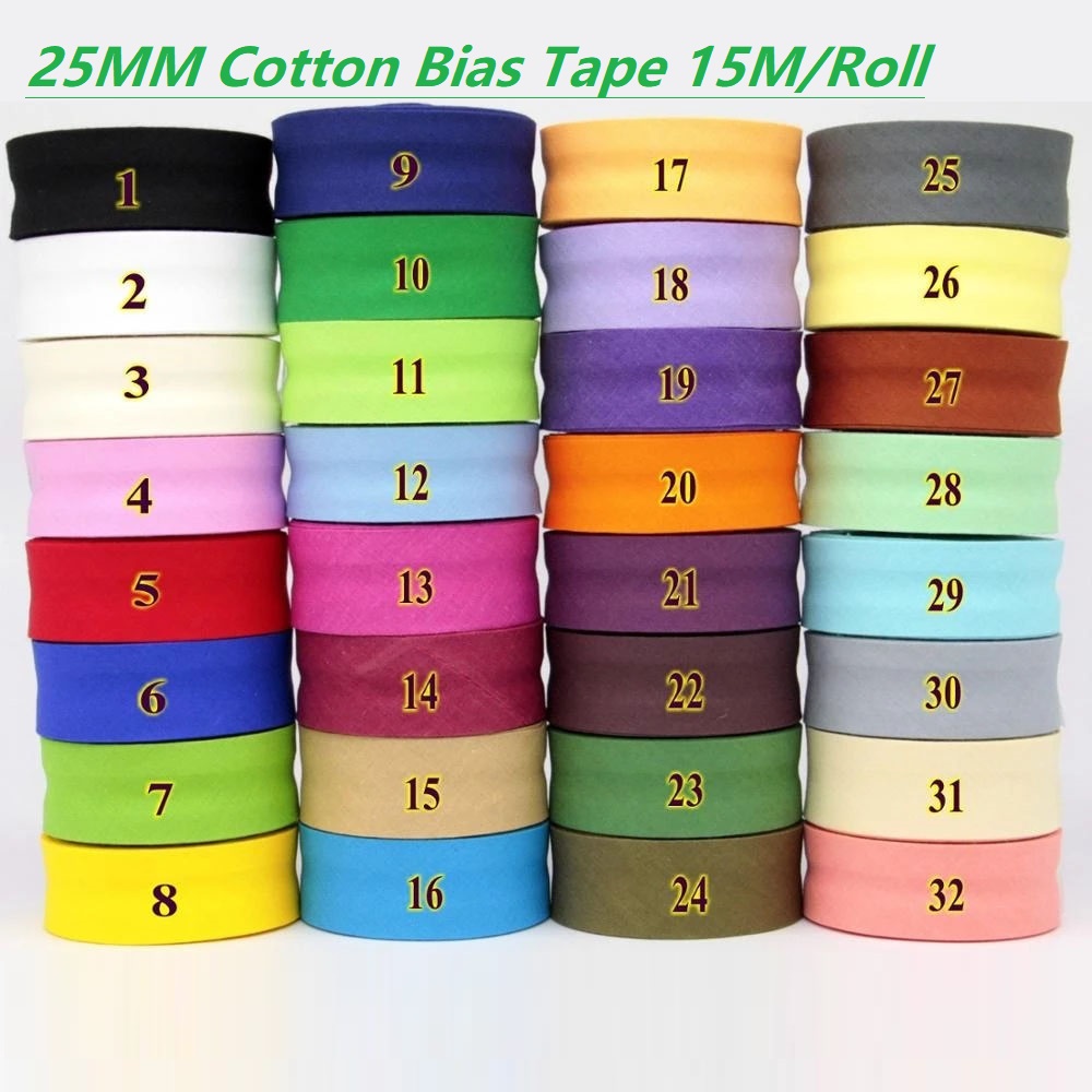 25mm Cotton Folded Bias Tape I - Binding Tape Bias 评论和价格