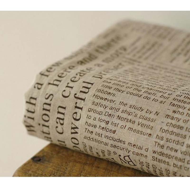 50x150cm Retro Newspaper Lette - Sewing Tweed Fabric 评论和价格