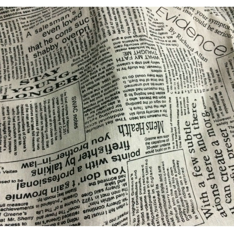 50x150cm Retro Newspaper Lette - Sewing Tweed Fabric 评论和价格