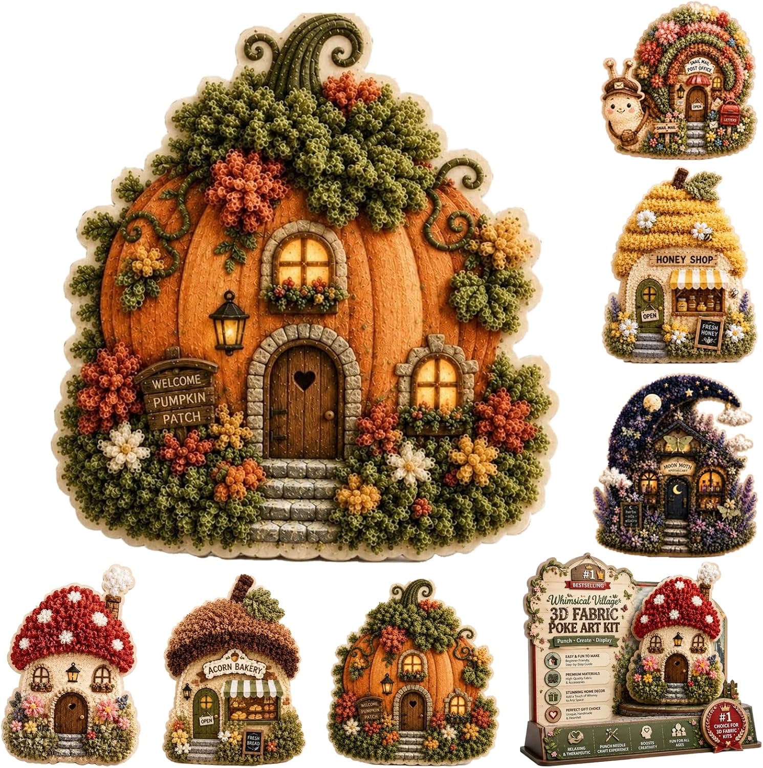 DIY 3D Fabric Poke Art Kit Whi - Is Sewing Textile Art 评论和价格