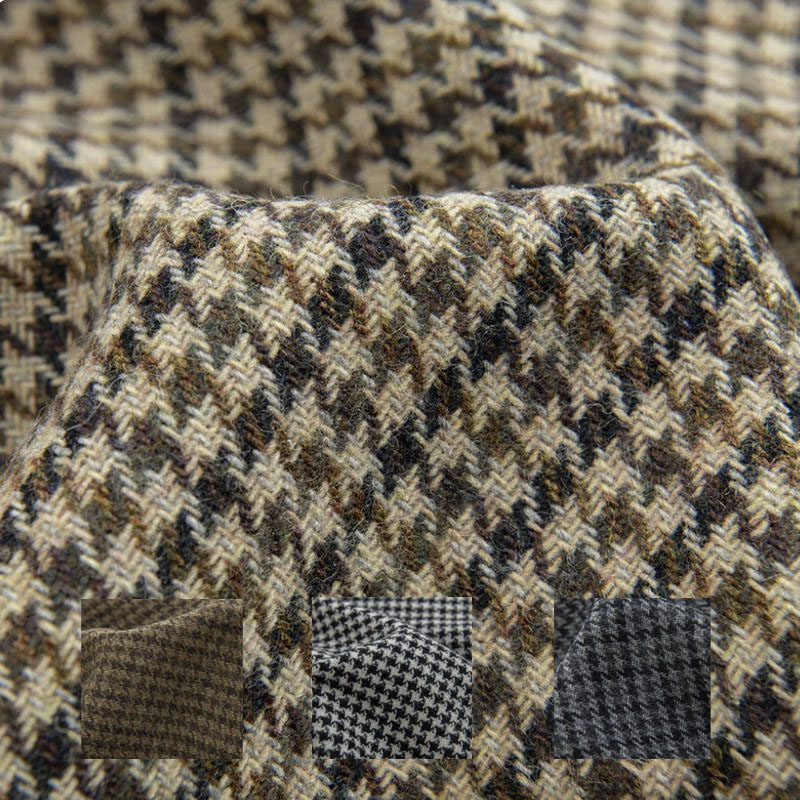 Light Coffee Small Houndstooth - Sewing Tweed Fabric 评论和价格